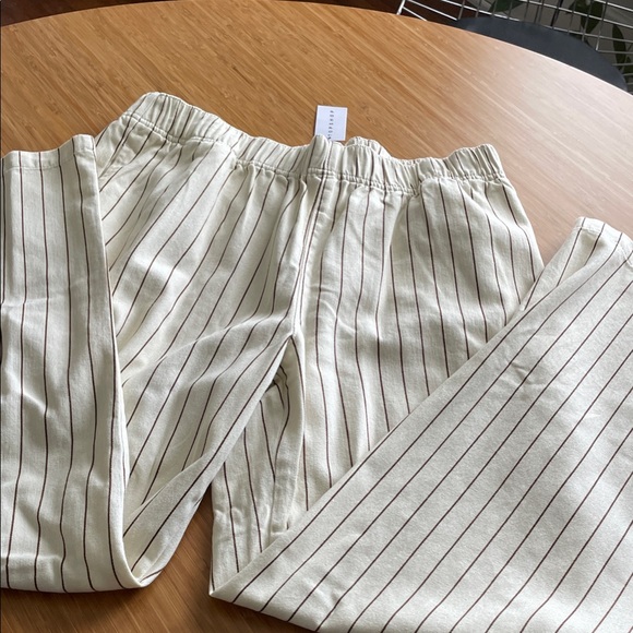 Topshop Beige Pinstripe Joggers - Picture 1 of 8